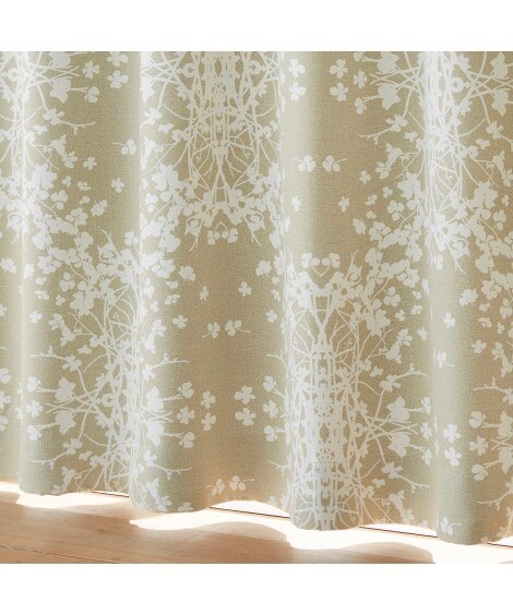 【送料無料！】シルエットリーフ柄遮光カーテン ドレープカーテン（遮光あり・なし）の商品画像