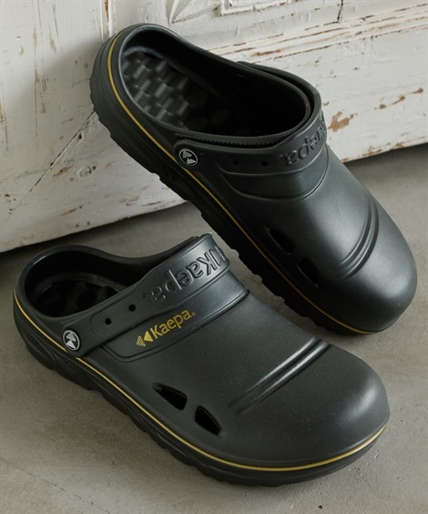 メンズクロッグサンダル Kaepa（ケイパ）(25. 0-26. 0cm)(ブラック×ゴールド/ゴールド) (サンダル/靴(レディースシューズ)・バッグ・アクセサリー)