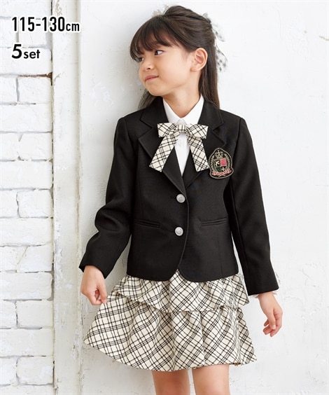 【卒園　入学】フォーマルスーツ３点セット（ジャケット+ブラウス+スカート）（女の子　子供服）