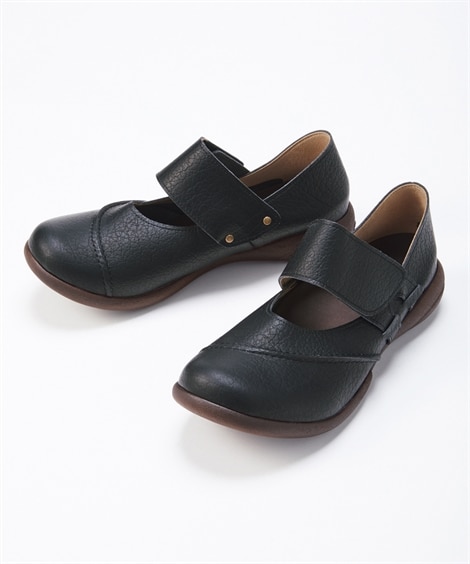 リゲッタ ベルトデザインシューズ（Ｒー３２１a）(25. 0-25. 5cm/3E)(ブラック) (シューズ（フラットシューズ・その他）/靴(レディースシューズ)・バッグ・アクセサリー)の画像