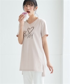 【綿１００％】プリントチュニックTシャツ（選べる柄）（接触冷感）（UVカット）