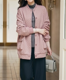 【シニアファッション】キルトジャガードジャケット
