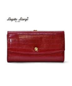 【新色追加】Legato Largo（レガートラルゴ）クロコ調型押しがま口長財布