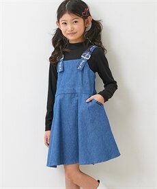 ２点セット（デニムジャンパースカート＋テレコ素材のＴシャツ）（女の子 子供服・ジュニア服）