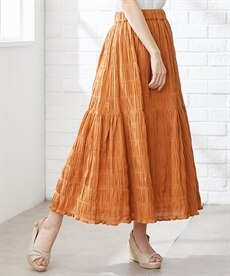 大きいサイズ　インド綿シャーリングロングスカート（OtonaSMILE）