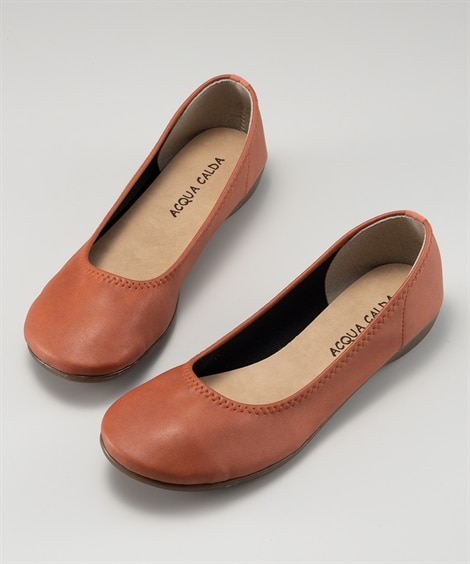 日本製ラウンドトゥカジュアルバレエシューズ（ワイズ３Ｅ）(23. 0-23. 5cm)(アプリコット) (シューズ（フラットシューズ・その他）/靴(レディースシューズ)・バッグ・アクセサリー)