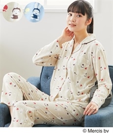 ミッフィー　綿混長袖総柄パジャマ