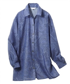 【シニアファッション】日本製 綿/シルクシャツ