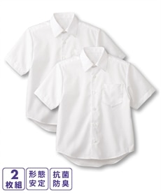 ＜ニッセン＞【子供服】 形態安定。抗菌防臭。半袖スクールシャツ２枚組 【キッズ】制服 シャツ・ブラウス画像