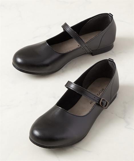 【ゆったり幅広】日本製ストラップフォーマルシューズ（ワイズ４Ｅ）(24. 5cm/4E)(ブラック) (シューズ（フラットシューズ・その他）/靴(レディースシューズ)・バッグ・アクセサリー)