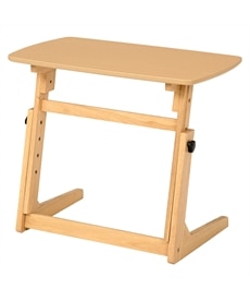 木目調昇降式サイドテーブル（高さ4段階調整機能付き）