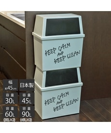 【日本製】上下に分別できるワイドダストボックス（ゴミ箱）【幅45cm】