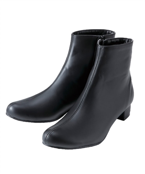 ＜ニッセン＞ RAKUNA 整体ブーツ(M(23. 0-23. 5cm))(ブラック) (コンフォートシューズ（健康シューズ）/大きいサイズ有レディース(スマイルランド)・幅広靴)画像