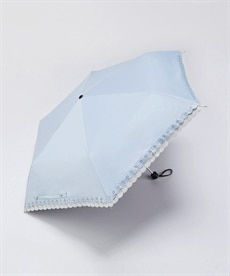 大きいサイズ　晴雨兼用UV軽量ダブルレース折りたたみ傘（遮光・遮熱）（傘バッグ付き）