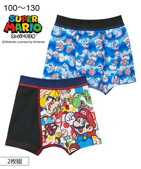 【スーパーマリオ】ボクサーパンツ２枚組（男の子　子供服）（男の子ボクサーパンツ）