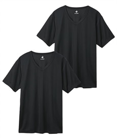 【lecoq（ルコックスポルティフ）】裏メッシュV首 半袖シャツ２枚組（男の子　子供服・ジュニア服）