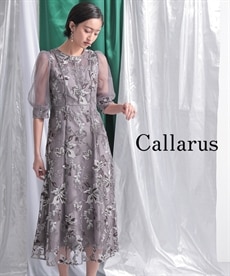 【結婚式・パーティー・オケージョンドレス】刺繍使いデザインワンピースドレス｜大きいサイズ有〔Callarus〕