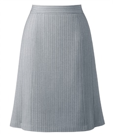 【Pieds】HCS4601キテミテ体感ストライプ柄フレアースカート（形態回復サマースーツシリーズ）