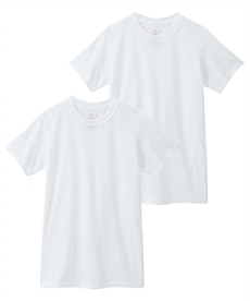 【Hanes（ヘインズ）】綿１００％クルーネックTシャツインナー２枚組（男の子　子供服・ジュニア服）