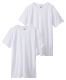 【Hanes（ヘインズ）】抗菌防臭・吸汗速乾メッシュクルーネック半袖Tシャツ２枚組