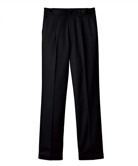 ＜ニッセン＞ 簡単裾上げ機能付きストレッチ素材ワンタックチノパンツ(5L)(ブラック) (スラックス/メンズファッション)