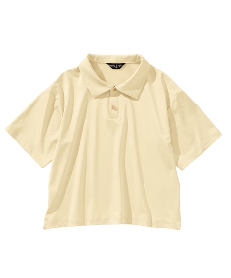 ビッグシルエットスムース素材ポロシャツ(120cm)(ベージュ) (シャツ・ブラウス/子供服・子供用品・キッズ)