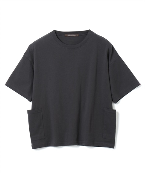 サイドポケットビッグTシャツ(120cm)(チャコール/チャ) (Tシャツ・カットソー/子供服・子供用品・キッズ)