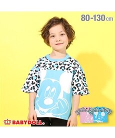 【BABYDOLL】ディズニー アイコンヒョウ柄切替Tシャツ 5017K