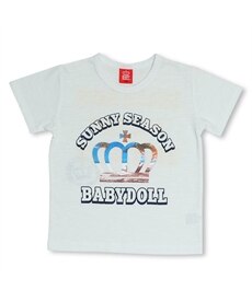 【BABYDOLL】親子お揃い リゾートメッセージスラブTシャツ 5142K