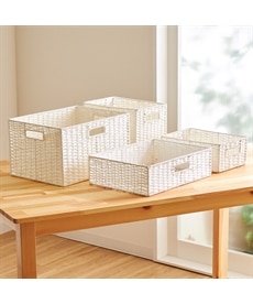 すっきり並べられる ペーパー素材の四角い収納ボックス