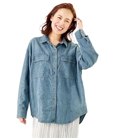 【シニアファッション】サラリ大人の夏サステナブルデニムシャツジャケット