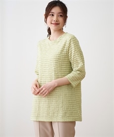 【シニアファッション】日本製 綿混ジャガードプルオーバー
