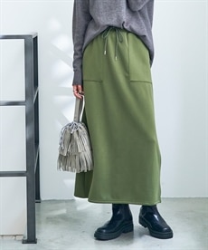大きいサイズ 【贅沢質感】ダンボールスウェットロングスカート（ゆったりヒップ）