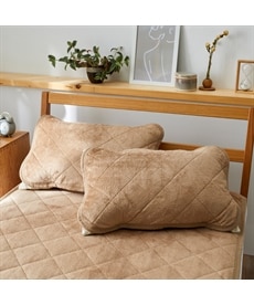 吸湿発熱フランネル枕パッド同色2枚組　蓄熱保温わた入（ウォームコア）