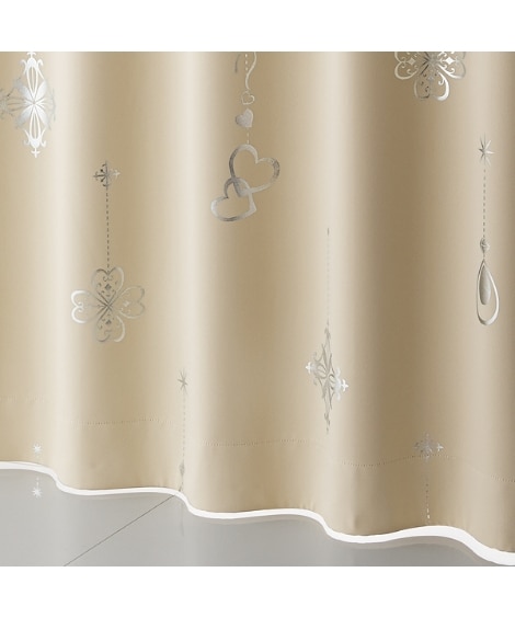 箔プリント遮光カーテン（ビーズタッセル付） ドレープカーテン（遮光あり・なし）の商品画像