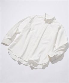綿１００％ツイルオーバーサイズ長袖シャツ