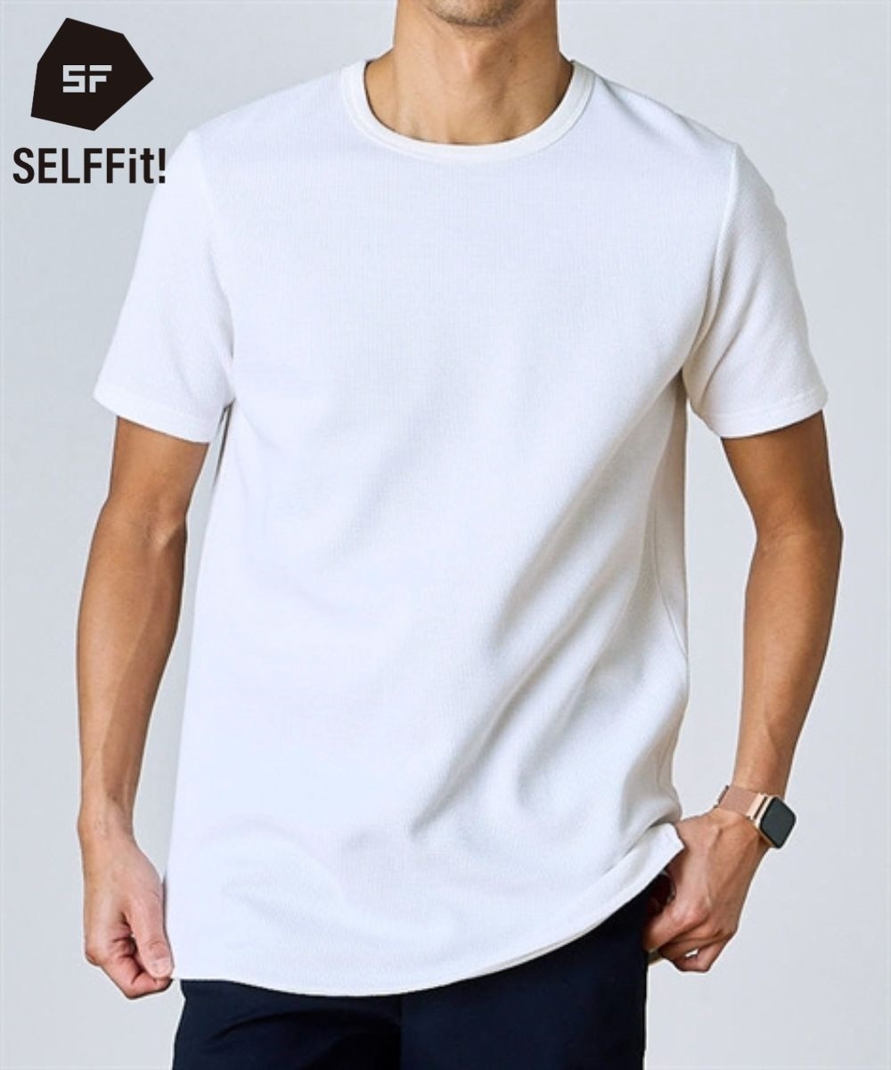 Tシャツ メンズ セット 無地 白 黒 3枚組 ブランド 6分袖 Vネック ワッフル インナー (送料無料)