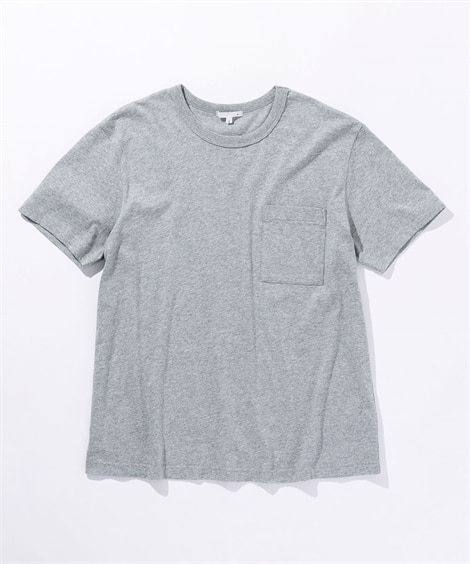 綿１００％ポケット付クルーネック半袖Ｔシャツ（お腹ゆったり）(10L)(杢グレー/グレー) (Tシャツ・カットソー/メンズファッション/紳士服)