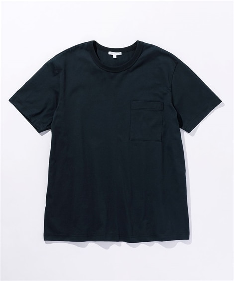 綿１００％ポケット付クルーネック半袖Ｔシャツ（お腹ゆったり）(4L)(黒) (Tシャツ・カットソー/メンズファッション/紳士服)