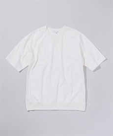 リブ付ミドルウェイト綿１００％オーバーサイズ５分袖Tシャツ
