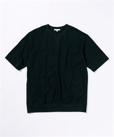 リブ付ミドルウェイト綿１００％オーバーサイズ５分袖Tシャツ