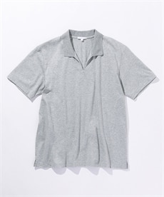 綿１００％スキッパー半袖ポロシャツ（お腹ゆったり）