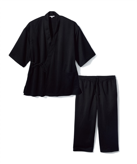 吸汗速乾カットソー甚平(5L)(黒) (ルームウェア/メンズファッション/紳士服)