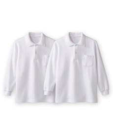 【ゆったりサイズ】綿１００％長袖ポロシャツ２枚組（ポケットあり）