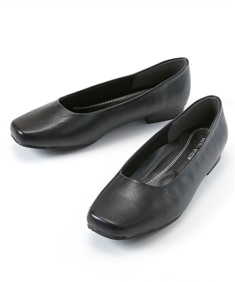 【ゆったり幅広】ぺたんこソフトプレーンパンプス（制菌・消臭・低反発中敷）（選べるワイズ）(25. 5cm/5E)(黒) (パンプス/靴(レディースシューズ)・バッグ・アクセサリー)