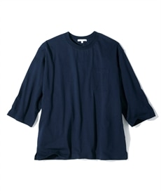 綿１００％ヘビーウェイトオーバーサイズ7分袖Tシャツ（胸ポケット付）