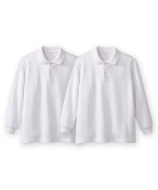綿１００％長袖ポロシャツ２枚組（ポケット無し）