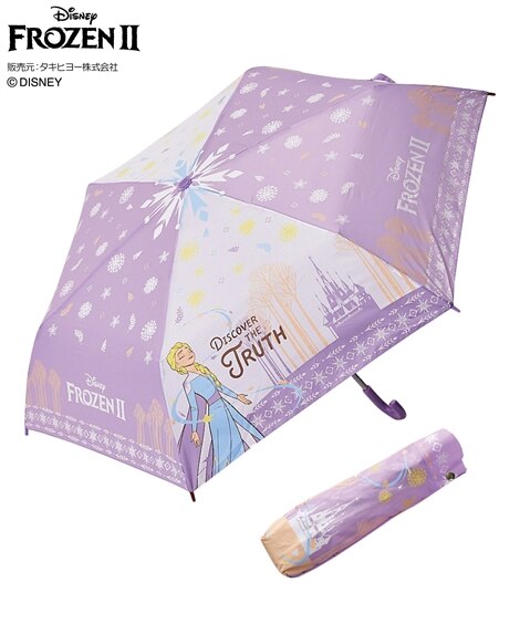 【アナと雪の女王Ⅱ】５３ｃｍ　キャラクター折りたたみ傘（適応身長110cmから140cm程度）（傘(長傘・折り畳み・日傘)）