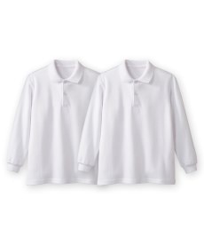 【ゆったりサイズ】綿１００％長袖ポロシャツ２枚組（ポケット無し）